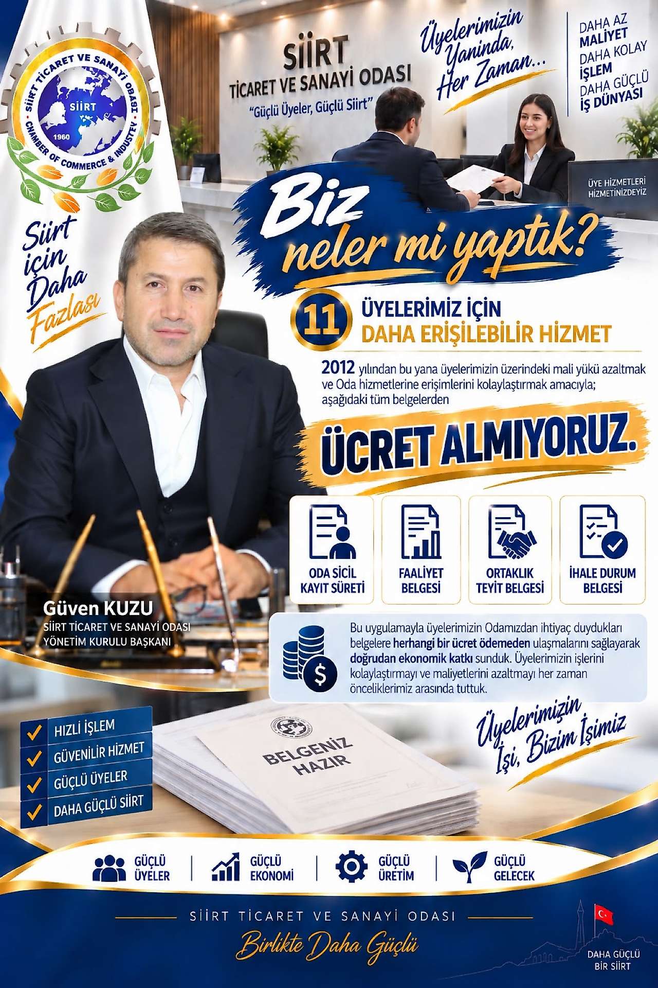 Siirt TSO Başkanı Güven Kuzu, Siirt Ekonomisini Güçlendiren Projeleri Kamuoyuna Duyurdu