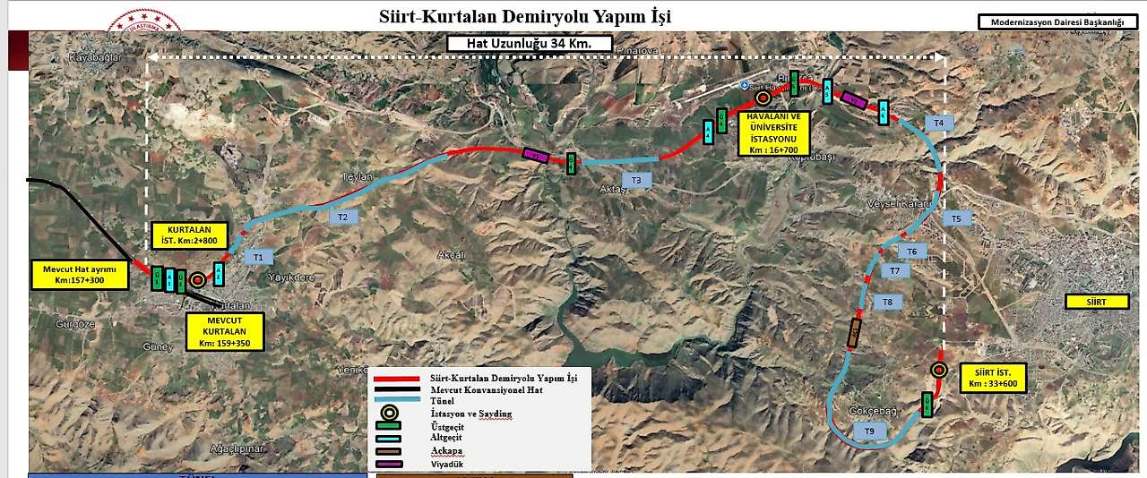 İşte Trenin Siirt'e Geliş Güzergahı: 22 Milyarlık Dev Yatırımda Harita ve İstasyonlar Belli Oldu