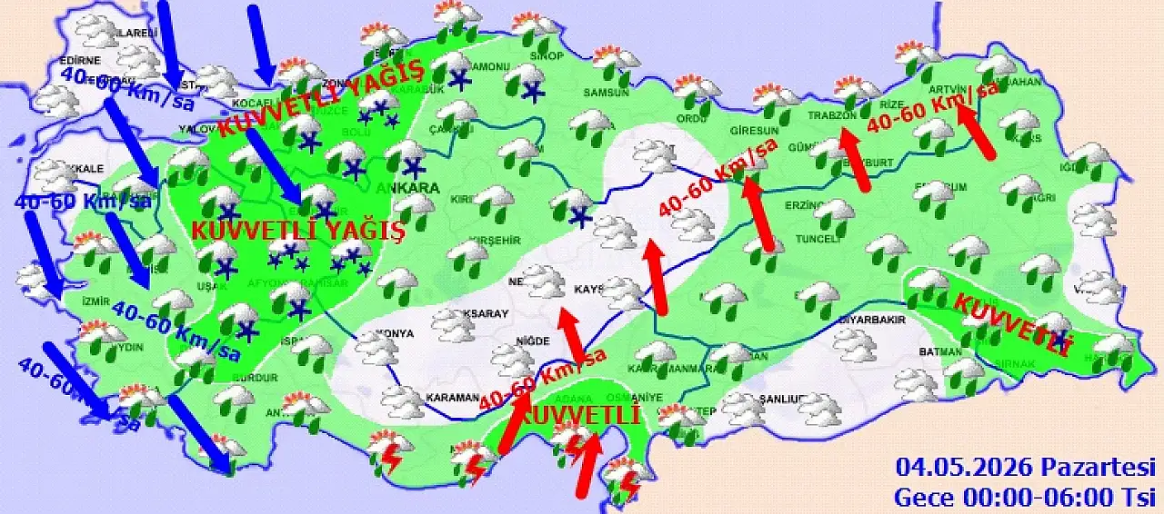 Siirt'te Bugün Hava Nasıl Olacak? Kuvvetli Yağış ve Rüzgar Uyarısı