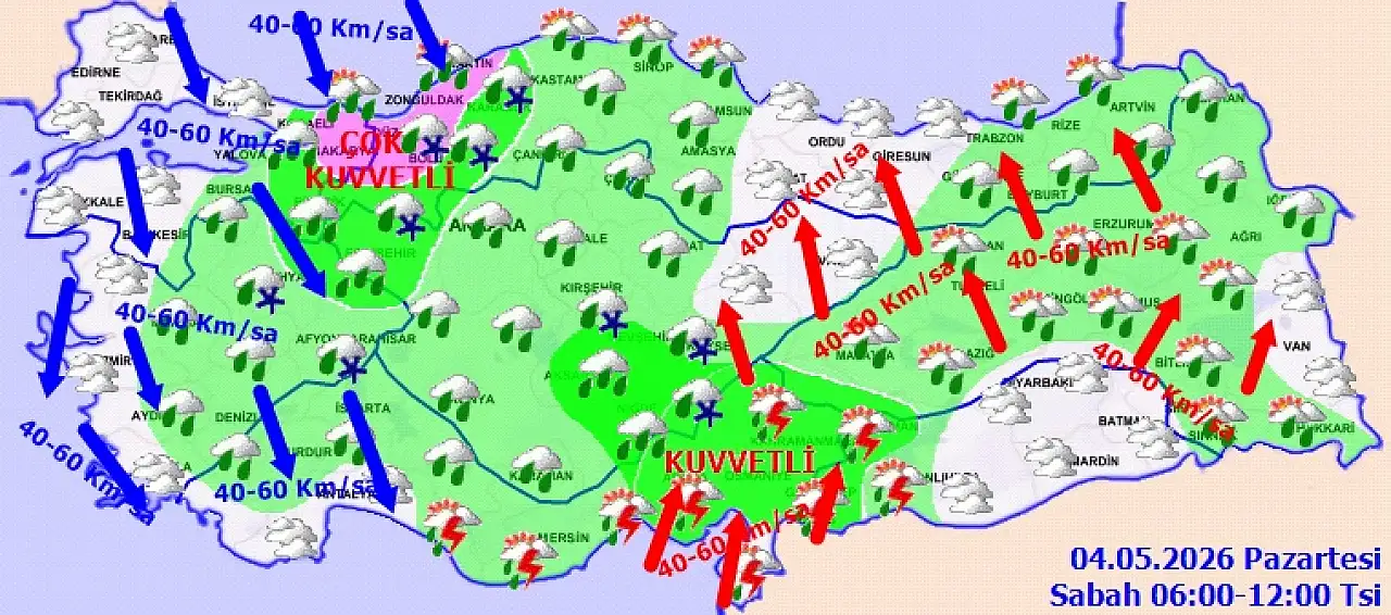 Siirt'te Bugün Hava Nasıl Olacak? Kuvvetli Yağış ve Rüzgar Uyarısı