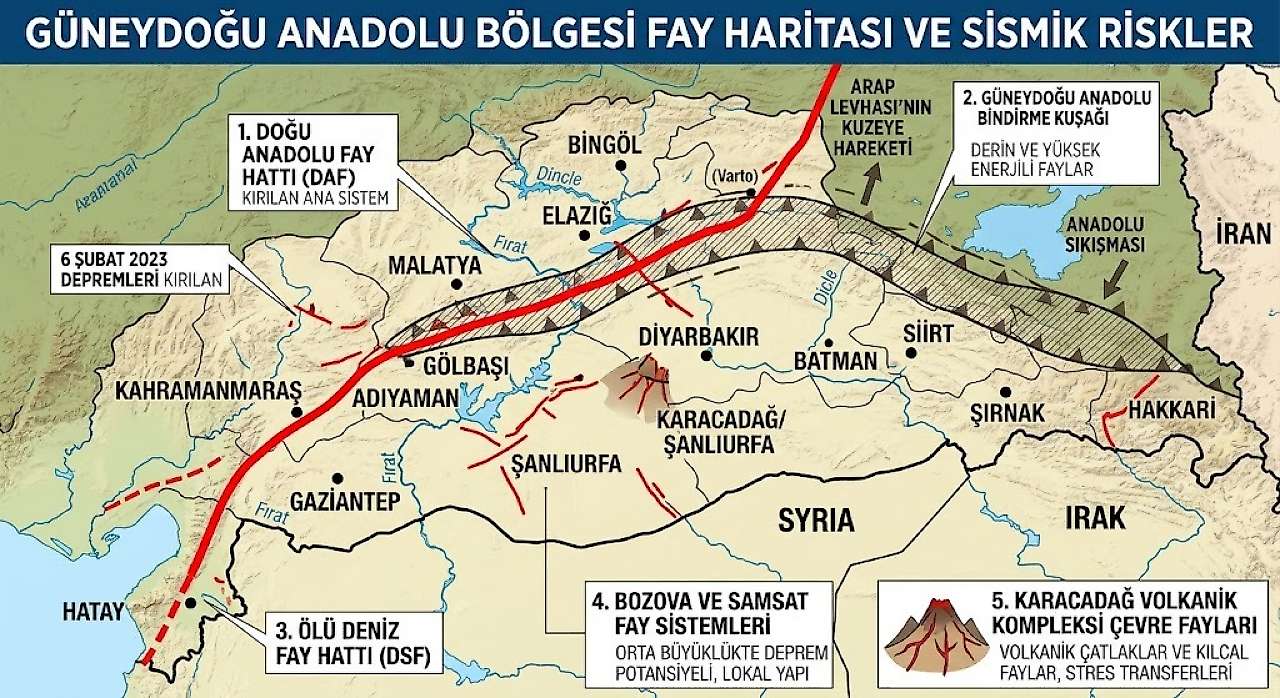 Güneydoğu Anadolu'nun Fay Haritası: Bölgede Hangi Fay Sistemleri Bulunuyor?