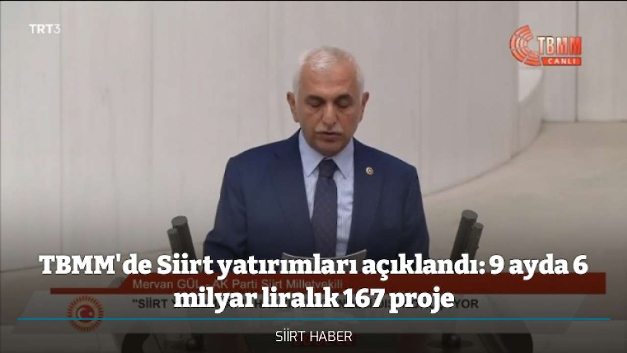 TBMM'de Siirt yatırımları açıklandı: 9 ayda 6 milyar liralık 167 proje