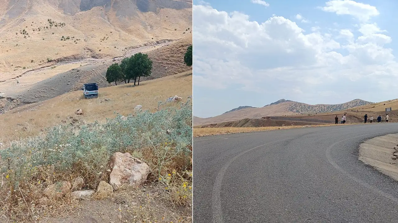 Siirt'in Kurtalan İlçesinde Kamyonet Şarampole Uçtu