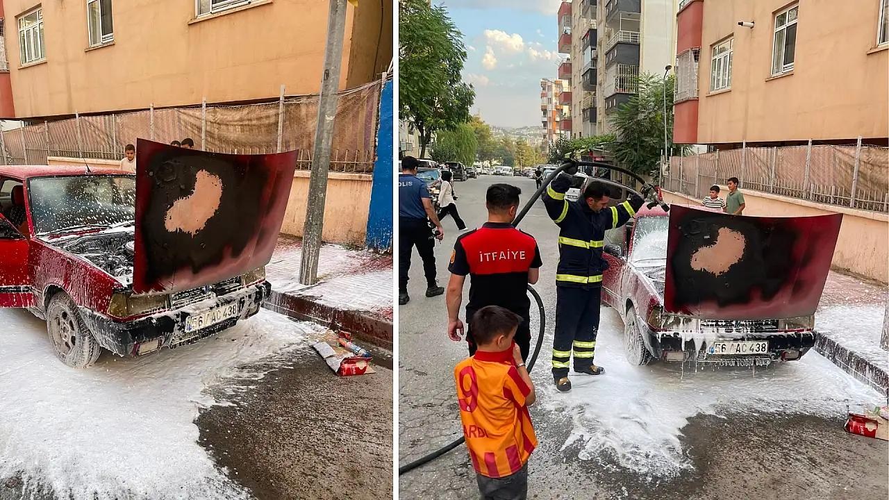 Siirt'te Park Halindeki Otomobilde Yangın Çıktı