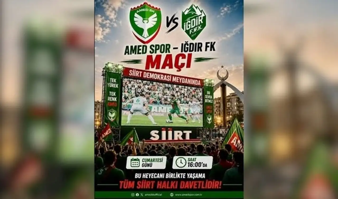 Amedspor'un Kritik Maçı Siirt'te Dev Ekranda İzlenecek