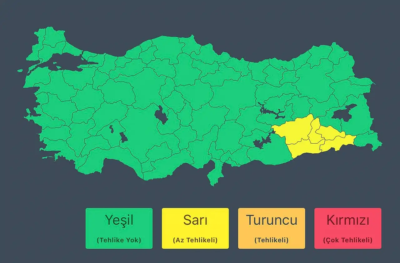 Siirt İçin 'Sarı Kodlu' Uyarı