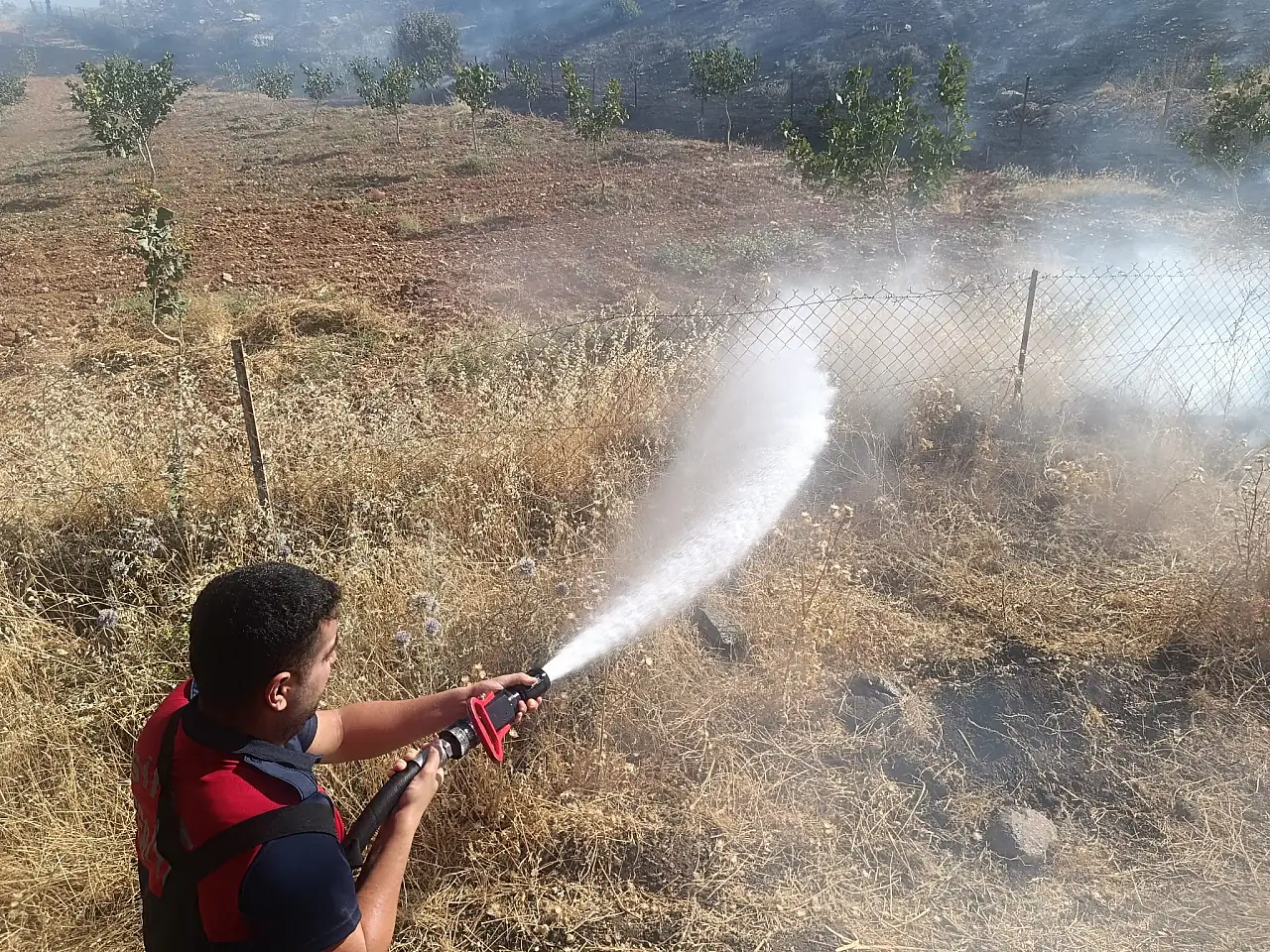 Siirt'te 60 Dönümlük Mera Alanı Küle Döndü, Facia Son Anda Önlendi