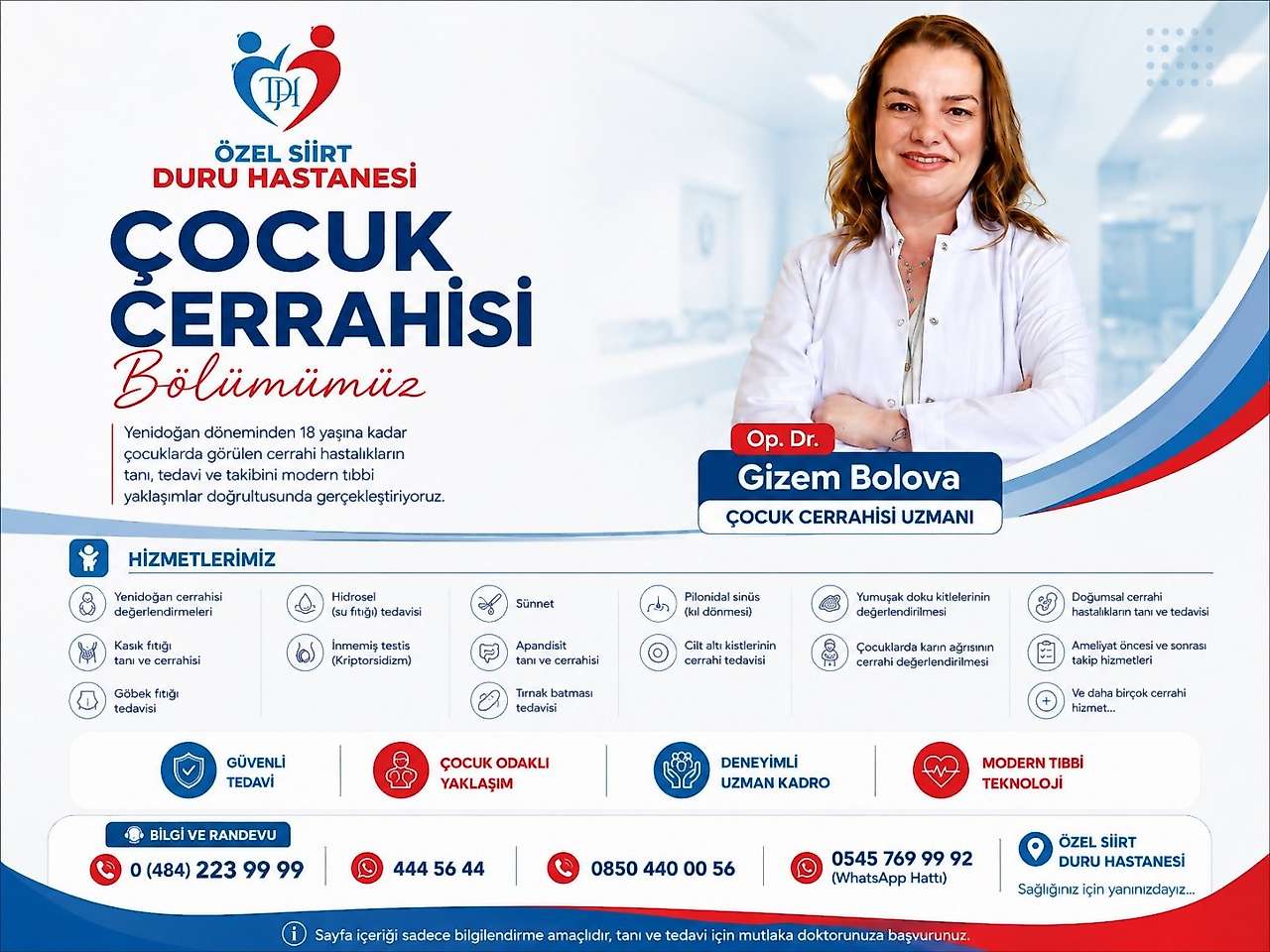 Özel Siirt Duru Hastanesi'nde Çocuk Cerrahisi Hizmeti