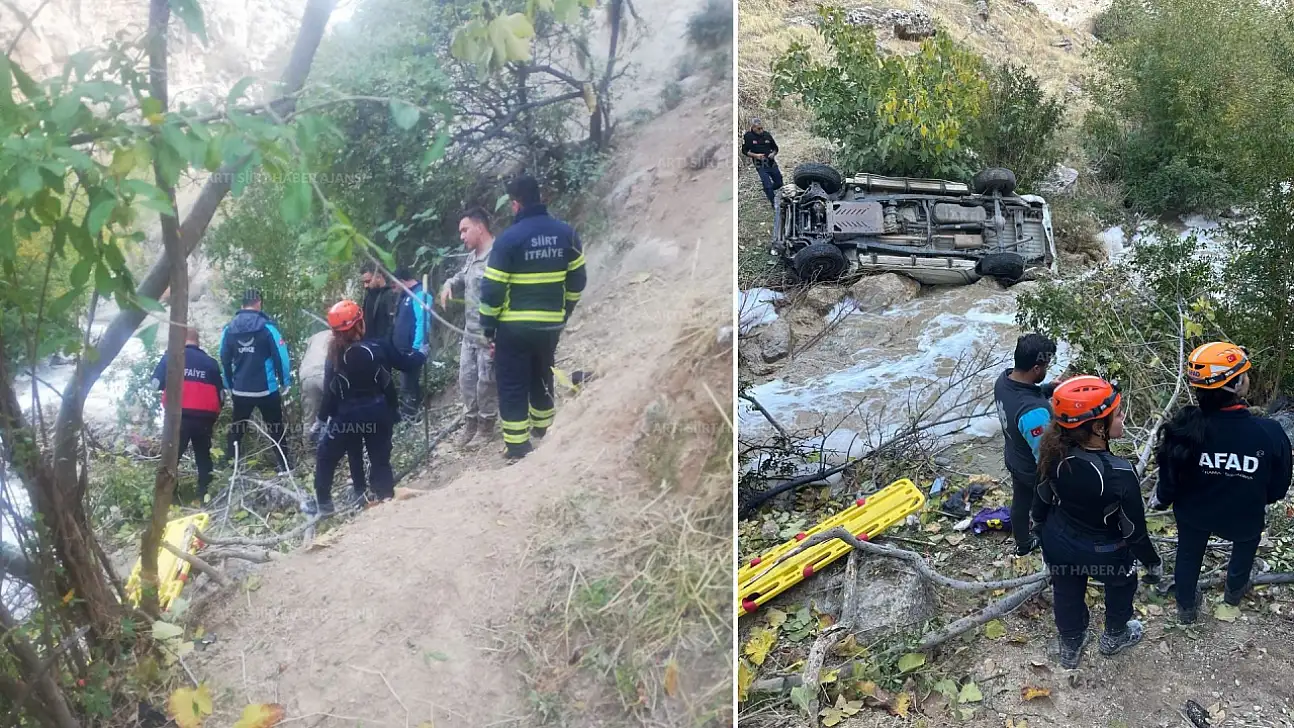 Kazada Detaylar Netleşti! Bir Gün Boyunca Kimse Fark Etmedi: Siirt'te Uçuruma Yuvarlanan Araçta 1 Ölü, 1 Yaralı