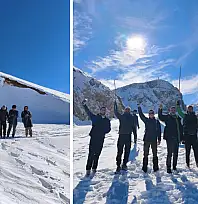 Batman'da Şehirden kaçış rotası: Harrut Yaylası'nda karda 13 bin adım