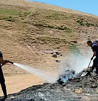 Kurtalan'da Yol Kenarında Çıkan Yangın Ekinlere Ulaşmadan Söndürüldü