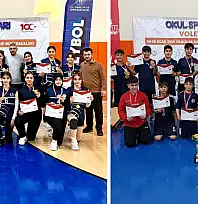 Okul sporları voleybol müsabakalarında Siirt'ten çifte birincilik