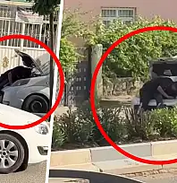 Siirt Kurtalan'da trafikte şaşırtan anlar: Kaputu açıp seyir halinde arıza aradı