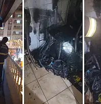 Siirt'te apartman balkonunda yangın paniği