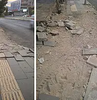 Siirt'te Bozuk Kaldırım Tepki Topladı: ''İlla Kaza mı Olması Gerekiyor?''