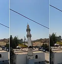 Siirt'te Caminin Minaresi Yıkıldı: O Anlar Kamerada