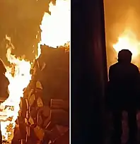 Siirt'te Ev Yangını: Temizlik İşçileri Alevleri Söndürdü