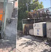Siirt'te Gelişi Güzel Atılan Köz Ateşi Çöp Konteynerlerini Tutuşturdu