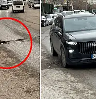 Siirt'te Yoğun Kullanılan Kavşakta Oluşan Çukur Tehlike Saçıyor