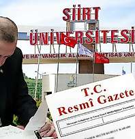 Siirt Üniversitesi'nde 36 Dolu Kadronun Derecesi Yeniden Düzenlendi
