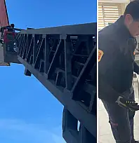 Siirt Üniversitesi'nde yaralı karga itfaiye ekiplerince kurtarıldı