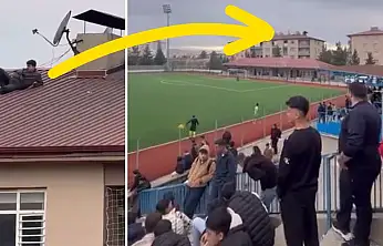Siirt Amatör Ligi maçında ilginç anlar: Maçı çatıdan izledi