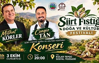 Siirt Fıstığı Doğa ve Kültür Festivali 3 Ekim'de başlıyor