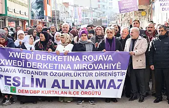 Siirt'in Kurtalan ilçesinde 'Rojava'ya Ses Ver' yürüyüşü düzenlendi