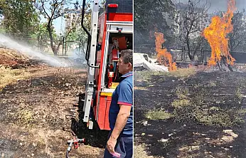 Siirt Kurtalan'da Evin Bahçesinde Çıkan Yangın Büyümeden Söndürüldü
