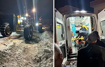 Siirt Kurtalan'da karla mücadele: 73 yaşındaki hasta ambulansla kurtarıldı