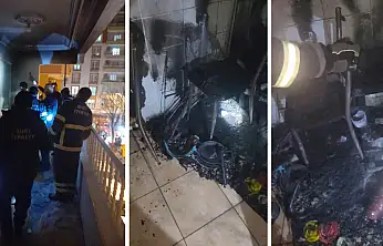 Siirt'te apartman balkonunda yangın paniği