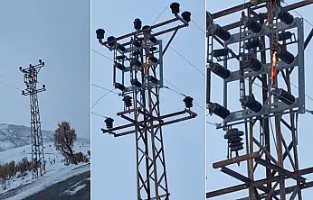 Siirt'te elektrik direği alev aldı, vatandaşlar endişeli