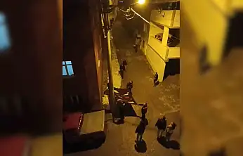 Siirt'te elektrik direğinde mahsur kalan kedi battaniye ile kurtarıldı