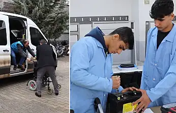 Siirt'te Engelliler İçin Özel Hizmet! Tekerlekli Sandalyelerini Belediye Alıyor Öğrenciler Tamir Ediyor