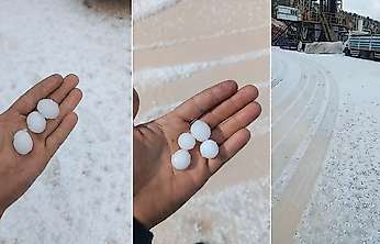 Siirt'te Fındık Büyüklüğünde Dolu Yağdı