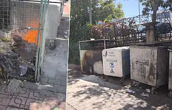 Siirt'te Gelişi Güzel Atılan Köz Ateşi Çöp Konteynerlerini Tutuşturdu
