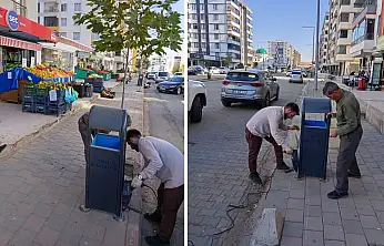 Siirt'te İhtiyaç Duyulan Noktalara Yeni Çöp Kovaları Takıldı