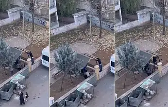 Siirt'te mahalle parkına zarar verildi: Banklar tahrip edildi