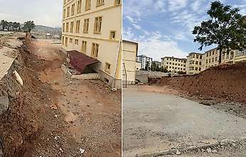 Siirt'te Öğrencilerin Hayatı Tehlikede: Çöken İstinat Duvarı 1 Yıldır Yapılmayı Bekliyor