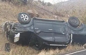 Siirt'te Pikap Ters Döndü: Sürücü Kazayı Yara Almadan Atlattı