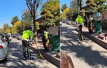 Siirt'te Polis Engelli Temizlik Görevlisine Yardım Etti! O Anlar Sosyal Medyada Büyük Beğeni Topladı