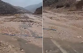 Siirt'te sağanak yağış etkili oldu, Eruh-Şırnak karayolunda ulaşım aksadı