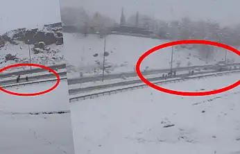 Yoğun kar ulaşımı durdurdu: Öğrenciler ve vatandaşlar Siirt'e yürüdü