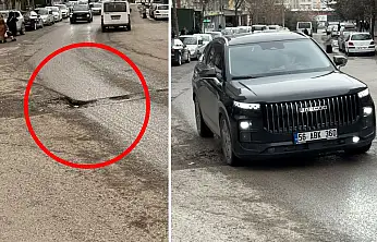 Siirt'te Yoğun Kullanılan Kavşakta Oluşan Çukur Tehlike Saçıyor