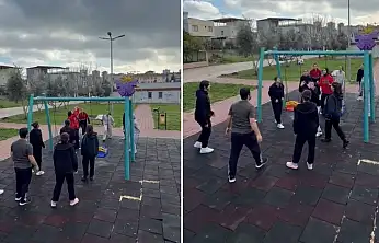 Siirtli genç sporcular için salıncak file oldu, park voleybol sahası