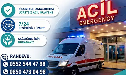 Özel Siirt Hayat Hastanesi'nden sigortalı hastalara ücretsiz acil muayene
