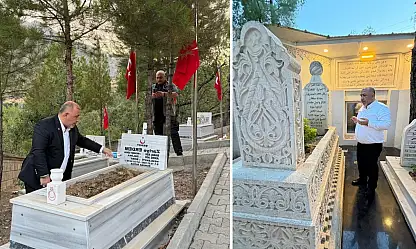 Seyithan Solmaz ve beraberindeki heyetten Derince Şehitliği'ne ziyaret