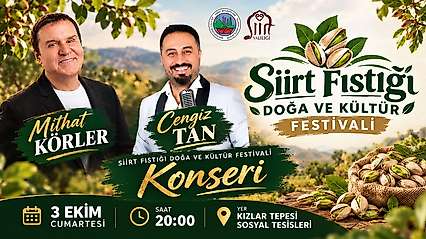 Siirt Fıstığı Doğa ve Kültür Festivali 3 Ekim'de başlıyor
