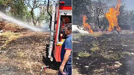 Siirt Kurtalan'da Evin Bahçesinde Çıkan Yangın Büyümeden Söndürüldü