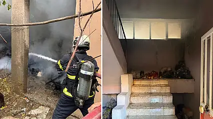 Siirt'te Ev Bahçesindeki Odunluk Alev Aldı: Yangın Büyümeden Söndürüldü